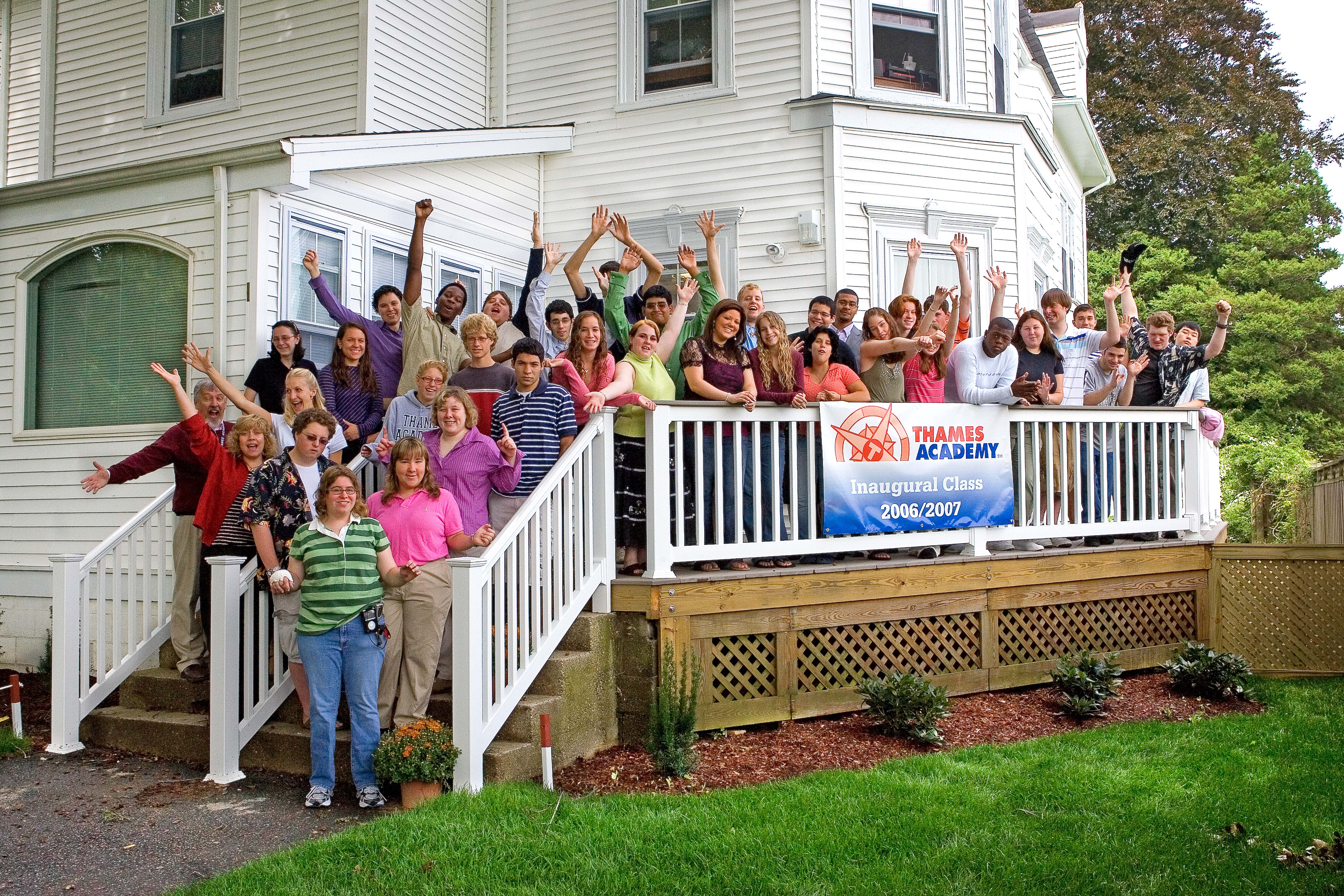 Thames students together on the Mitchell College campus