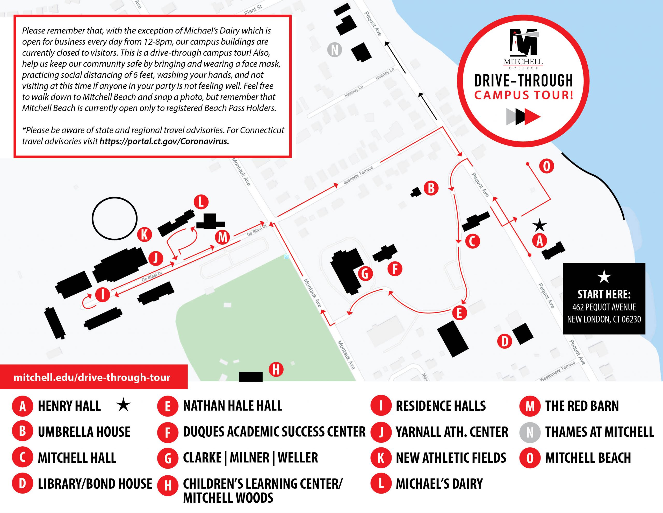 Mitchell College Campus Map