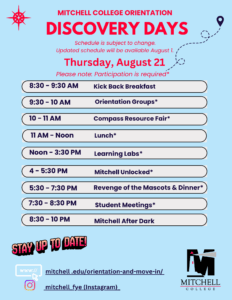 Orientation and Move-in, Mitchell College