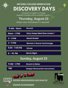 Orientation and Move-in, Mitchell College